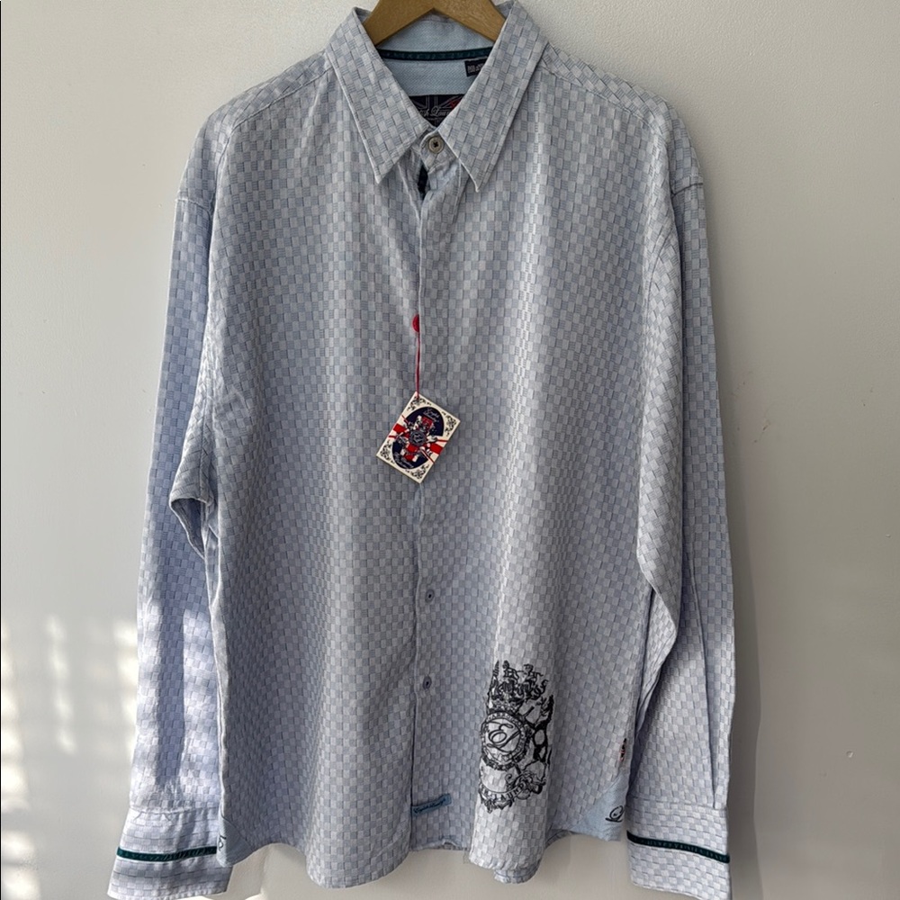 Elegant Arrogant English Laundry Men Long Sleeved Embroidered Shirt XXL NWT NEW